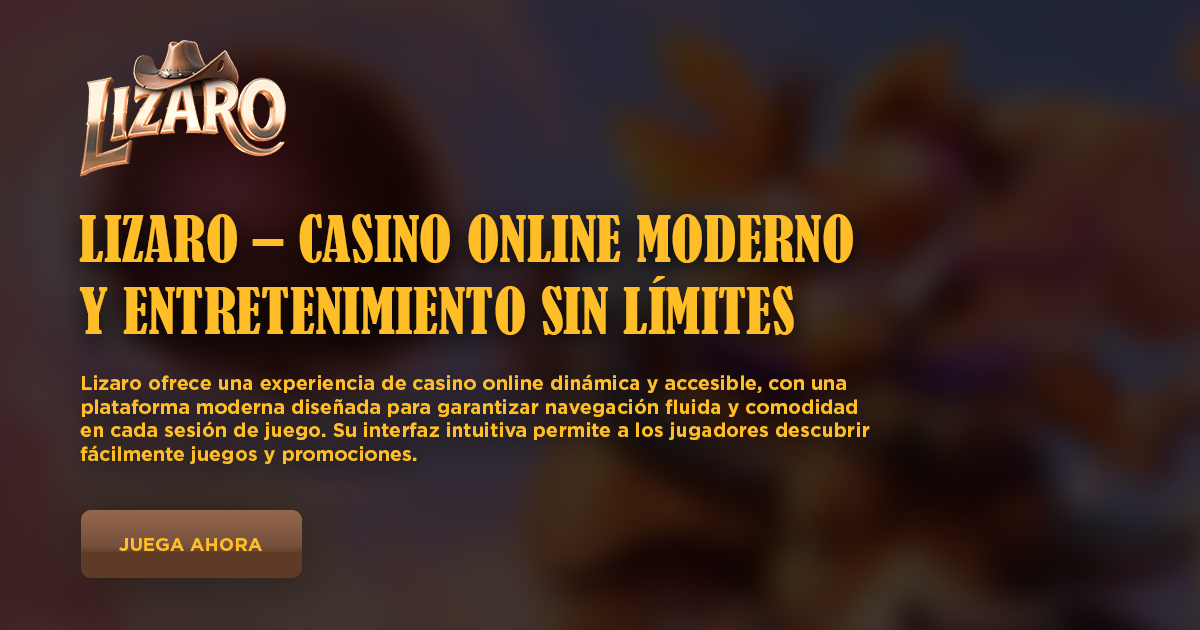 Lizaro Casino promotional banner showcasing slots and games